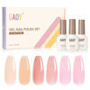 Picture of GAOY Jelly Pink Gel Nail Polish Set of 6 Transparent Colors Nude White Sheer Gel Polish Kit for Salon Gel Manicure and Nail Art DIY at Home