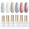 Picture of GAOY Glitter Inspire Gel Polish Kit Set of 6 Colors Including Pink Nude UV LED Soak Off Nail Polish Home DIY Manicure Nail Salon Varnish