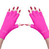 Picture of MelodySusie UV Gloves for Gel Nail Lamp, Professional Protection for Manicures, Nail Art Skin Care Fingerless Glove Protect Hands (Rose)