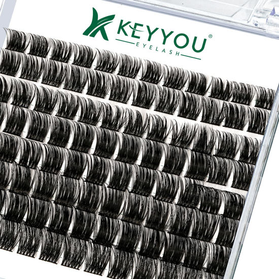 Picture of Lash Clusters 96pcs Individual Lashes D Curl 10-18MIX Cluster Lashes KEYYOU Volume Wispy Lash Extension Soft&Comfortable Easy DIY at Home(Y12 D-10-18MIX)