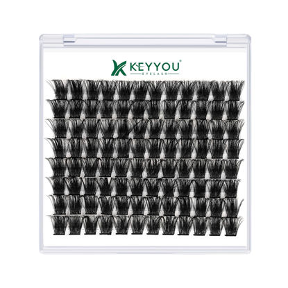 Picture of Lash Clusters,96 Pcs Cluster Lashes D Curl 14mm DIY Lash Extensions Eyelash Clusters,KEYYOU Volume Wispy Individual Lashes Soft&Comfortable Easy DIY at Home(Y05,D-14mm)