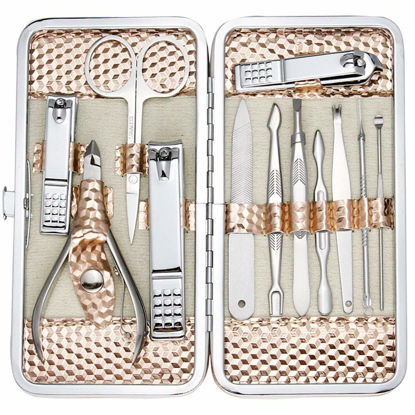 Picture of ZIZZON Professional Nail Care kit Manicure Grooming Set with Travel Case(Rose Gold)