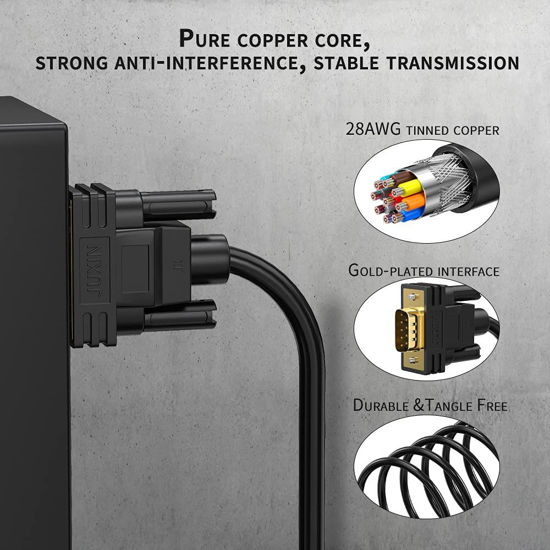 GetUSCart JUXINICE DB9 Male to Female Extension Serial Cable 6 Foot