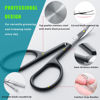 Picture of Facial Hair Small Grooming Scissors For Men Women - Eyebrow, Nose Hair, Mustache, Beard, Eyelashes, Ear Trimming Kit - Curved and Rounded Safety Tip Clippers For Hair Cutting 2PCS With Cover Black