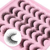 Picture of Lashes Natural Look Wispy Fasle Eyelashes 12mm Short Faux Mink Eyelashes Cat Eye Fluffy Strip Lashes Pack by Zegaine 16 Pairs