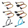 Picture of Set of 6, SATA Power Splitter Cord and SATA III Cable 6.0 Gbps, findTop Straight and 90 Degree SATA 3.0 Cable, SATA 15 Pin Male to 2xSATA 15 Pin Power Splitter Cable