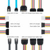 Picture of Set of 6, SATA Power Splitter Cord and SATA III Cable 6.0 Gbps, findTop Straight and 90 Degree SATA 3.0 Cable, SATA 15 Pin Male to 2xSATA 15 Pin Power Splitter Cable