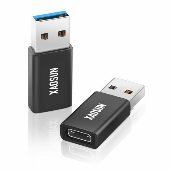 Picture of [10Gbps] USB C Female to USB Male Adapter (2-Pack), 3.1 USB A to USB C Adapter, XAOSUN One-Sided SuperSpeed Data Sync & 100W Fast Charging - Compatible with Laptop, PC, Charger, Power Bank, Quest Link