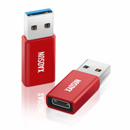 Picture of [10Gbps] USB C Female to USB Male Adapter (2-Pack), 3.1 USB A to USB C Adapter, XAOSUN One-Sided SuperSpeed Data Sync & 100W Fast Charging - Compatible with Laptop, PC, Charger, Power Bank, Quest Link