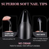 Picture of Gelike EC 240PCS Soft Gel Nail Tips Kit - Clear Cover Full Nail Extensions - Medium Almond Pre-shaped Acrylic False Gelly Nail Tips 10 Sizes for DIY Salon Gift Nail Extensions