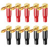 Picture of 10pcs Right Angle Speaker Plugs 4mm/0.16" 90 Degree Speaker Connector Right Angle Banana Plugs for Speaker Wire (Red and Black) by HRLORKC
