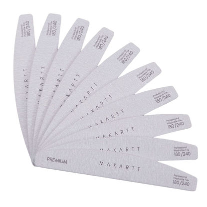 Picture of Makartt Nail File 180 240 Grit Doubled Sides Nail Files for Acrylic Nails 10Pcs Washable Emery Boards for Nails Professional Nail Supplies Pedicure Nail Filer Manicure Tools Mother's Day Gift