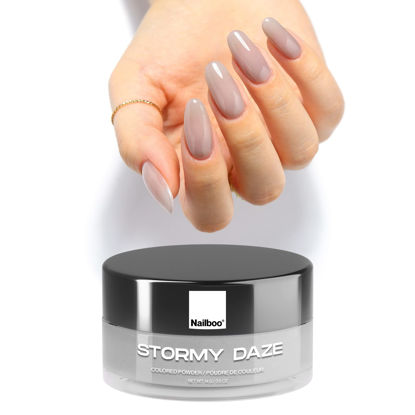 Picture of Nailboo PREMIUM (Cool Grey) Stormy Daze Nail Dip Powder DIY Nails Dip Powder Long-Lasting Dip Nails Nail Dip Strengthener No UV Lamp Needed, For use with Nailboo Essential Liquids