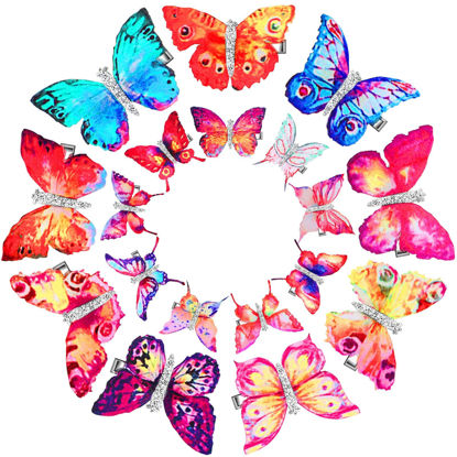 Picture of Boao 18 Pieces Glitter Butterfly Hair Clips for Teens Women Hair Accessories (Delicate Style)