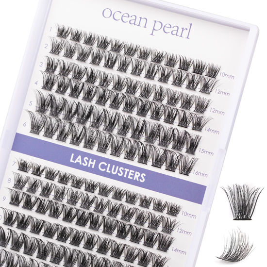 Picture of Lash Clusters 144 Pcs Individual Lashes DIY Eyelash Extensions 10-16mm Length Reusable Soft Natural False Eyelashes Thin Band Lash Extension Kit for Makeup at Home - OP17