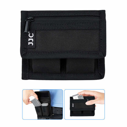Picture of (3 Pockets) DSLR Battery and Memory Card Holder Pouch,Camera Battery and SD CF XQD Card Storage Case for AA Battery and LP-E6 LP-E10 LP-E12 LP-E17 EN-EL14 EN-EL15 NP-FW50 NP-F550 NP-FZ100 Battery