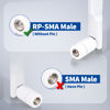 Picture of Bingfu Dual Band WiFi 2.4GHz 5GHz 5.8GHz 8dBi MIMO RP-SMA Male White Antenna (2-Pack) for WiFi Router Wireless Network Card USB Adapter Security IP Camera Video Surveillance Monitor