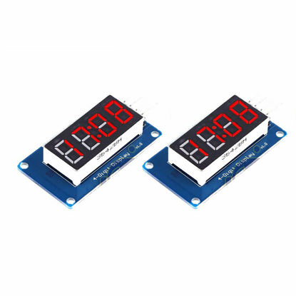 Picture of DEVMO 2PCS TM1637 4 Bits Digital Tube LED Display Module with Clock Display TM1637 Relay Board Compatible with Ar-duino