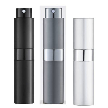 Picture of LISAPACK 8ML Atomizer Perfume Spray Bottle for Travel (3 PCS) Empty Cologne Dispenser, Portable Sprayer (Black, Silver, Grey)