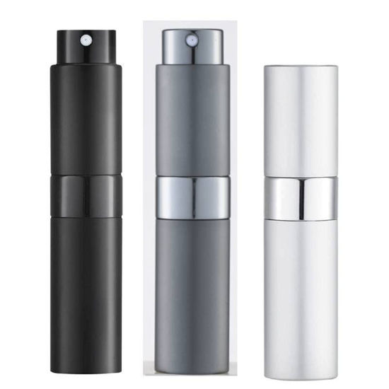 Picture of LISAPACK 8ML Atomizer Perfume Spray Bottle for Travel (3 PCS) Empty Cologne Dispenser, Portable Sprayer (Black, Silver, Grey)