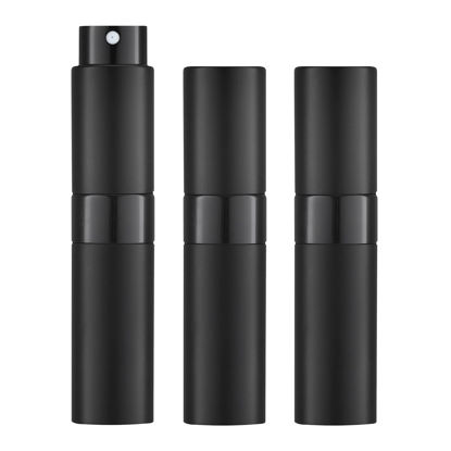 Picture of Lisapack 8ML Atomizer Perfume Spray Bottle for Travel (3 PCS) Empty Cologne Dispenser, Portable Sprayer (Black)