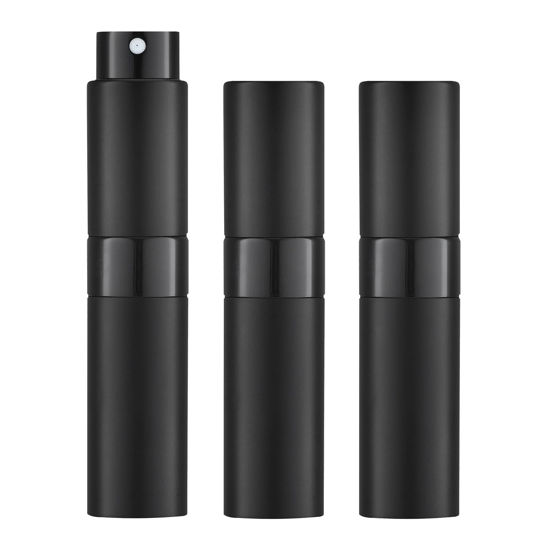 Picture of Lisapack 8ML Atomizer Perfume Spray Bottle for Travel (3 PCS) Empty Cologne Dispenser, Portable Sprayer (Black)