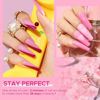 Picture of MEFA Pink Gel Nail Polish Set 6 Colors, Hot Pink Shades Neon Light Bright Pink Magenta Electric Tones Craze Sakura Nail Art Design Salon Home Manicure Kit Valentines Gifts for Women Girls