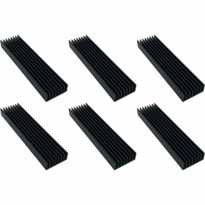 Picture of Easycargo 6pcs 100mm x 25mm x 10mm Heatsink Aluminium Radiator Cooler Heat Sink for Cooling LED Power Amplifier (100mmx25mmx10mm) (Black)