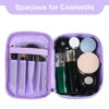 Picture of Makeup Bag Cosmetic Bags Small for Women Zipper Pouch Makeup Organizer Waterproof Cute (Light Purple)