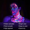 Picture of MEICOLY Glow UV Blacklight Face Paint, 8 Bright Colors Neon Fluorescent Body Painting Palette,Water Activated Eyeliner,Water Based Glow In The Dark Party Halloween Washable for Kids Adult Body Paint