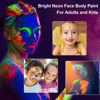Picture of MEICOLY Glow UV Blacklight Face Paint, 8 Bright Colors Neon Fluorescent Body Painting Palette,Water Activated Eyeliner,Water Based Glow In The Dark Party Halloween Washable for Kids Adult Body Paint