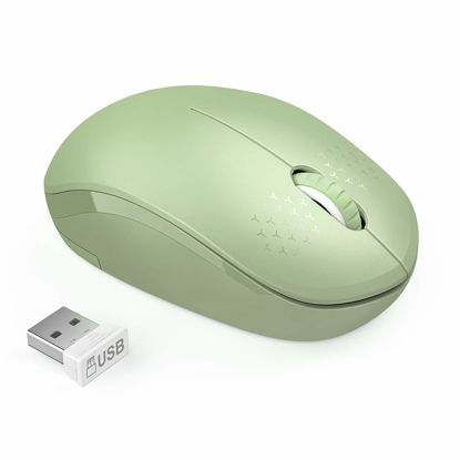 Picture of seenda Wireless Mouse, 2.4G Noiseless Mouse with USB Receiver Portable Computer Mice for PC, Tablet, Laptop with Windows System (Olive Green)
