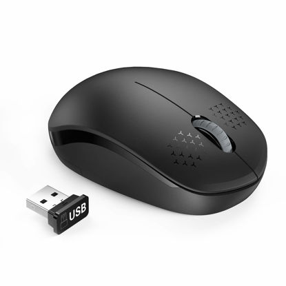 Picture of seenda Wireless Mouse - 2.4G Cordless Mice with USB Nano Receiver Computer Mouse with Noiseless Click for Laptop, PC, Tablet, Computer, and Mac - Black