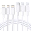 Picture of RCTech USB C to Lightning Cable 3Pack 3FT [MFi Certified] iPhone Fast Charger Cable USB-C Power Delivery Charging Cord for iPhone 13/12/12 PRO Max/12 Mini/11/11PRO/XS/Max/XR/X/8/8Plus/iPad, White
