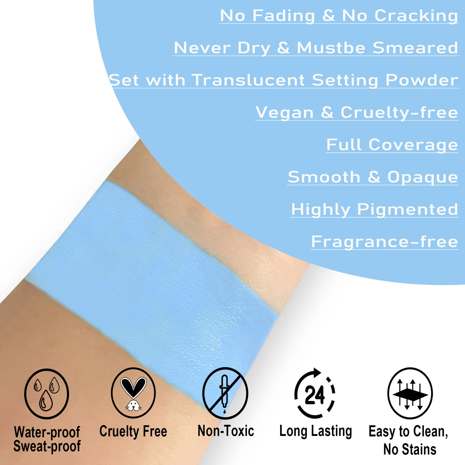 GetUSCart CCBeauty Light Blue Face Body Paint Stick, Blue Eye Black