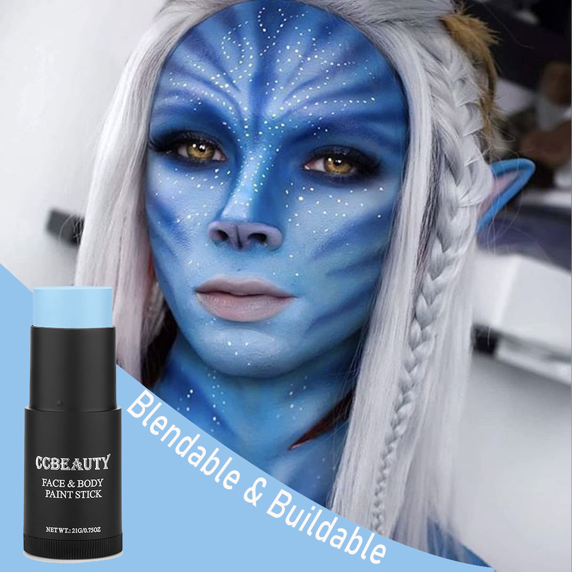 GetUSCart CCBeauty Light Blue Face Body Paint Stick, Blue Eye Black