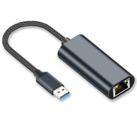 HENRETY USB to Ethernet Adapter for Laptop PC Gigabit Ethernet LAN Network  Adapter Compatible with Nintendo Switch MacBook Windows macOS Linux, and