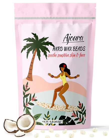 Picture of Hard Wax Beads, Ajoura 1lb Refill Wax Beans for Hair Removal Kit, Brazilian Coarse Waxing for Bikini, Face, Eyebrow, Back, Chest, Legs, Armpit, At Home Waxing Beads for Women Men