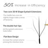 Picture of NAGARAKU Eyelash Extensions Cluster 3D W Shape Dual-core Volume Lashes Hand Woven Long Stem 0.07mm D Curl 14mm Matte Black Premade Fans Triple Tips False Eye Lash Extension