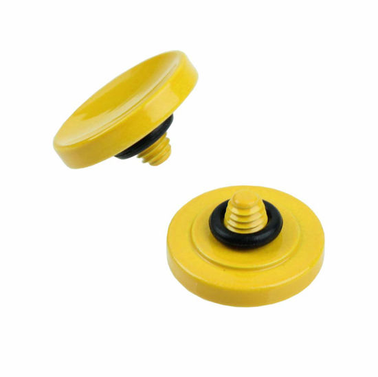 Picture of Foto&Tech Soft Shutter Release Button Compatible with Fuji X-T20 X-T10 X-T3 X-T2 X-PRO2 X-PRO1 X100F X100T X100S X30 X-E2S Sony RX1RII RX10 IV III II Lecia M10 M9 Nikon Df F3 (2 Pieces, Yellow)