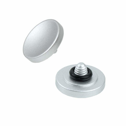 Picture of Foto&Tech Soft Shutter Release Button Compatible with Fuji Fujifilm X-T5 X-T4 X-T3 X-T30 X-T30 II X-T20 X-PRO3 X100V X100F X-E4 X-E3 Sony RX1R II RX10 IV III Leica M10 M9 Nikon Df F3 (2 Pcs, Silver)