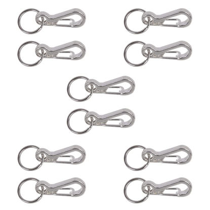 Picture of Foto&Tech Small Quick Release Adapter Clip for Camera with Round Lugs for Camera Strap, 33lb Breaking Force (5 Set, Silver)