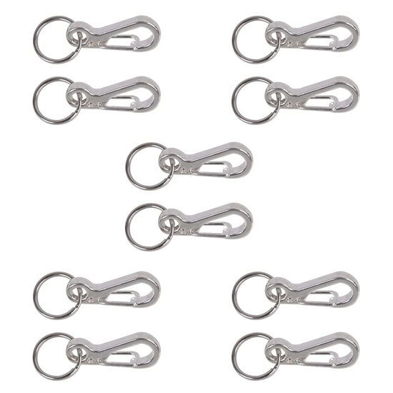 Picture of Foto&Tech Small Quick Release Adapter Clip for Camera with Round Lugs for Camera Strap, 33lb Breaking Force (5 Set, Silver)