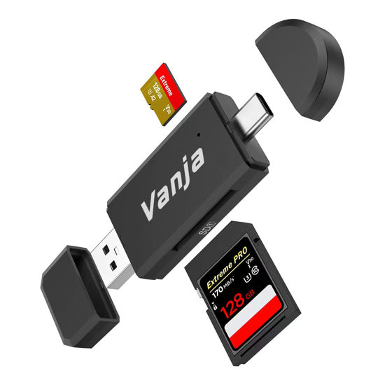  Vanja SD Card Reader, Micro SD to USB OTG Adapter and