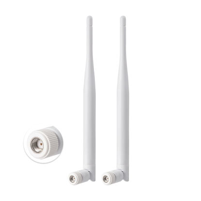 Picture of Eightwood 2.4GHz 5GHz 6dBi WiFi Antenna for Security Camera Surveillance DVR Recorder WiFi Router, RP-SMA Connector, White, 2-Pack