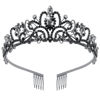 Picture of Didder Tiaras for Women, Black Crystal Crowns for Women Princess Crown Tiaras and Crowns for Women Girls Women's Headbands Halloween Christmas Bridal Wedding Prom Birthday Party Gift