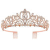 Picture of Didder Rose Gold Crystal Tiara Crown Headband Princess Elegant Crown with combs for Women Girls Bridal Wedding Prom Birthday Party