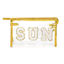 Picture of Y1tvei Gold SUN Preppy Patch Varsity Letter Cosmetic Toiletry Bag Transparent PVC Zipper Swimming Pool Makeup Bag Daily Use Clutch Purse Portable Waterproof Travel Organizer Bag for Women Girls Teens