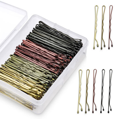Picture of KANPRINCESS 200PCS 2Inches Hair Pins Kit Hair Clips Secure Hold Bobby Pins Hair Clips for Women Girls and Hairdressing Salon With Clear Storage Box(Multicolor）