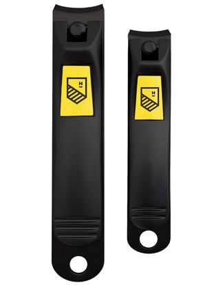Picture of Nail Clippers Set - 2 Pack Stainless Steel Ingrown Toenail Tool, Professional Fingernail & Toenail Clippers for Thick Nails (Pedicure Nail Clippers) (Black)